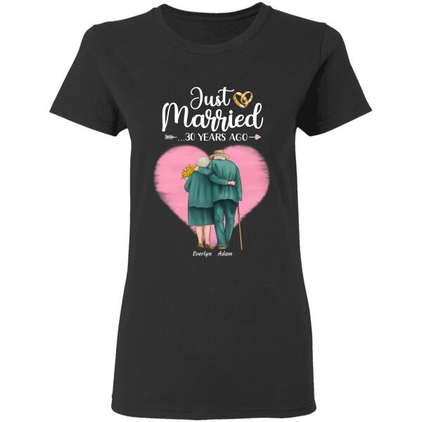 Just Married Couples Personalized T-Shirt black TS-GH131