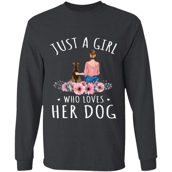 A girl, her dogs and her bronco dog, cat personalized T-Shirt TS