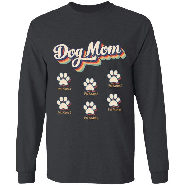 Dog Mom/ Cat Mom retro name personalized T-Shirt TS-HR111