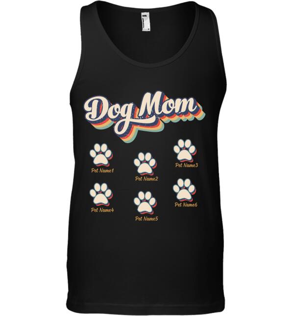 Dog Mom/ Cat Mom retro name personalized T-Shirt TS-HR111