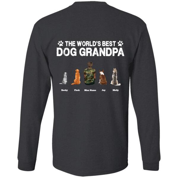 The World's Best Dog/Cat/Fur Grandpa man, dog and cat personalized Back T-Shirt TS-GH142