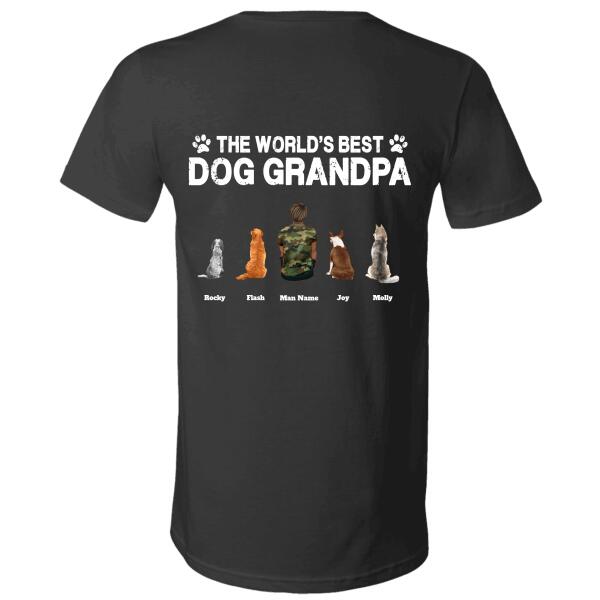 The World's Best Dog/Cat/Fur Grandpa man, dog and cat personalized Back T-Shirt TS-GH142