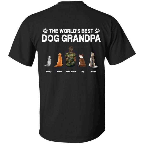 The World's Best Dog/Cat/Fur Grandpa man, dog and cat personalized Back T-Shirt TS-GH142
