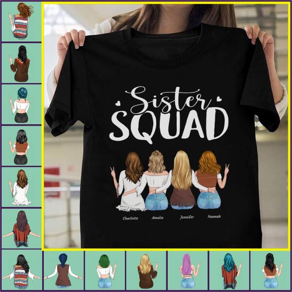 "Sister Squad" girl personalized T-shirt