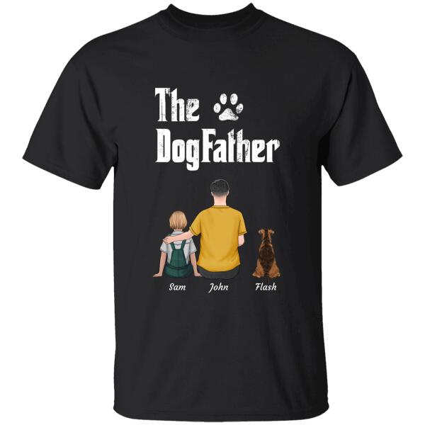 "The Dogfather" man, kid and dog personalized T-shirt
