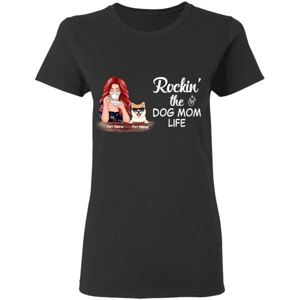 Rocking The Dog/Cat Mom Life personalized Pet T-Shirt TS-TU175