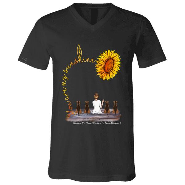 You Are My SunShine - Girl And Dog, Cat Personalized T-Shirt TS02