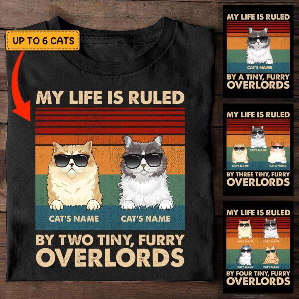 My life is ruled by a tiny furry overlord personalized cat T-Shirt TS-TU186