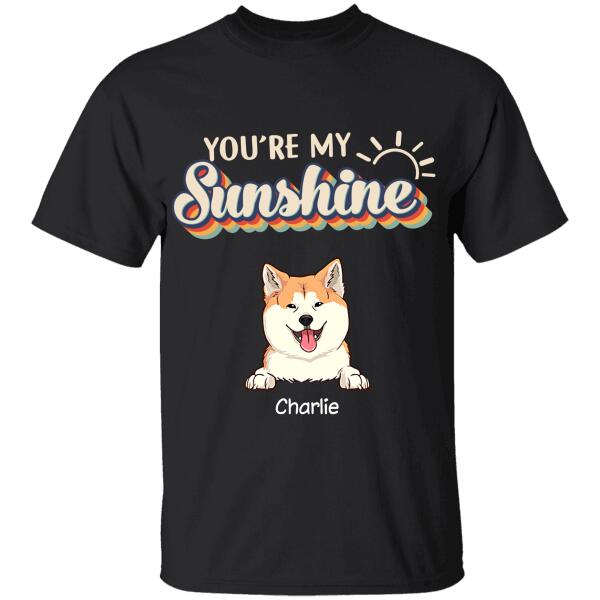 You Are My Sunshine Retro girl and dog, cat personalized T-Shirt TS-HR137