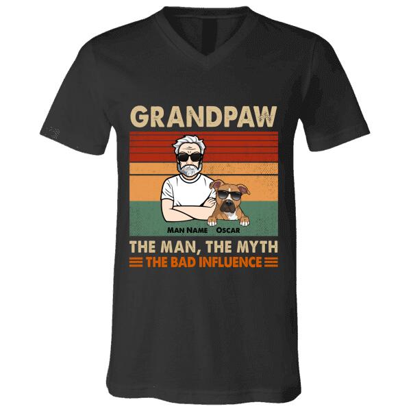 Grandpaw - Man, Myth, Bad Influence man, dog, cat personalized T-Shirt TS-HR114