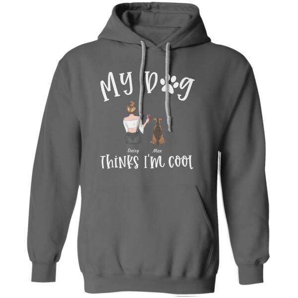 "My dogs think i'm cool" girl, dog & cat Personalized T-Shirt TS-TU123