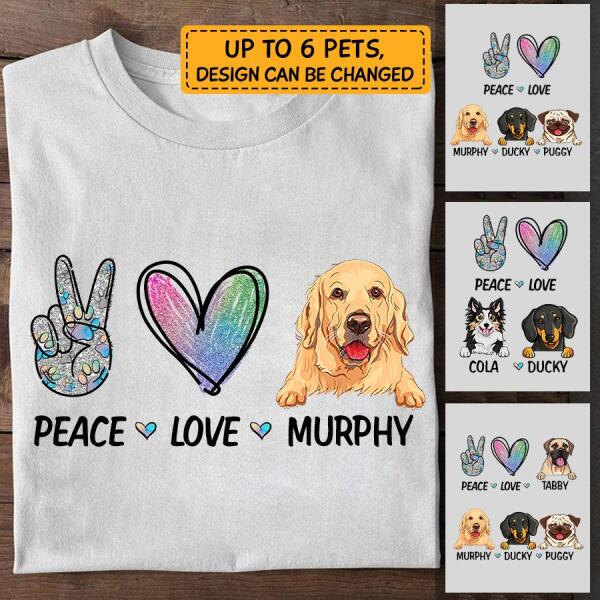 Peace Love Dog personalized T-Shirt TS-HR147