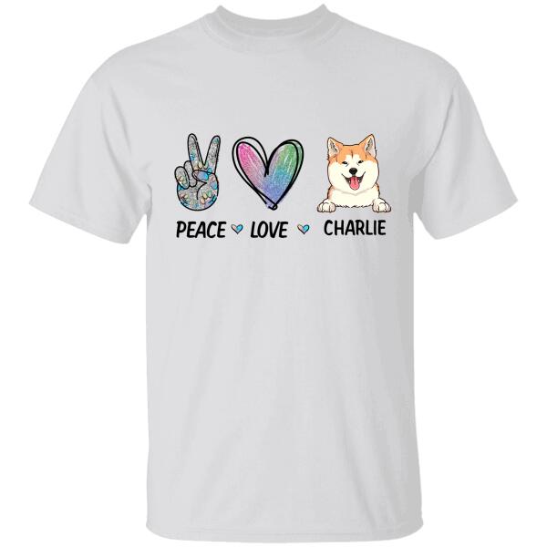 Peace Love Dog personalized T-Shirt TS-HR147