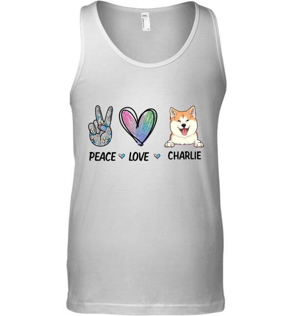 Peace Love Dog personalized T-Shirt TS-HR147