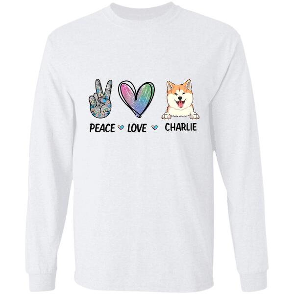 Peace Love Dog personalized T-Shirt TS-HR147