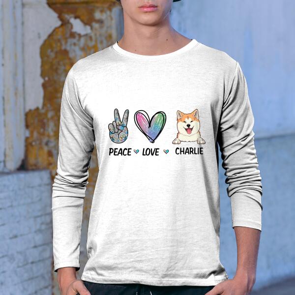 Peace Love Dog personalized T-Shirt TS-HR147