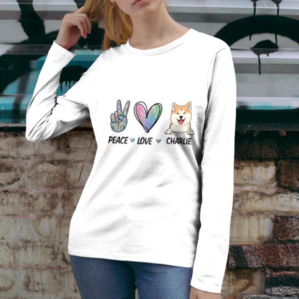 Peace Love Dog personalized T-Shirt TS-HR147