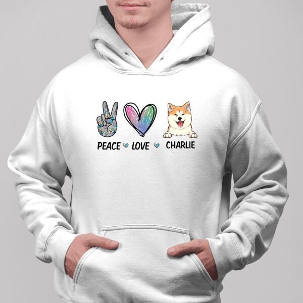 Peace Love Dog personalized T-Shirt TS-HR147