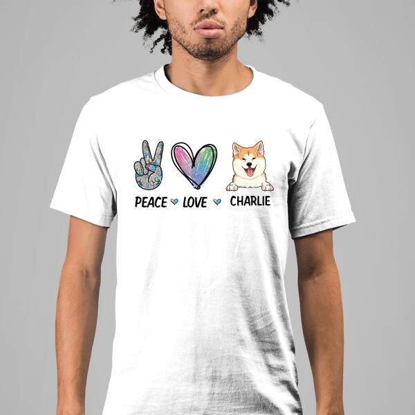 Peace Love Dog personalized T-Shirt TS-HR147