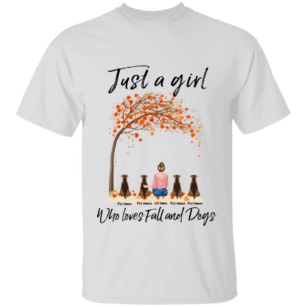 Just a girl who loves fall and dogs personalized T-Shirt TS-TU171