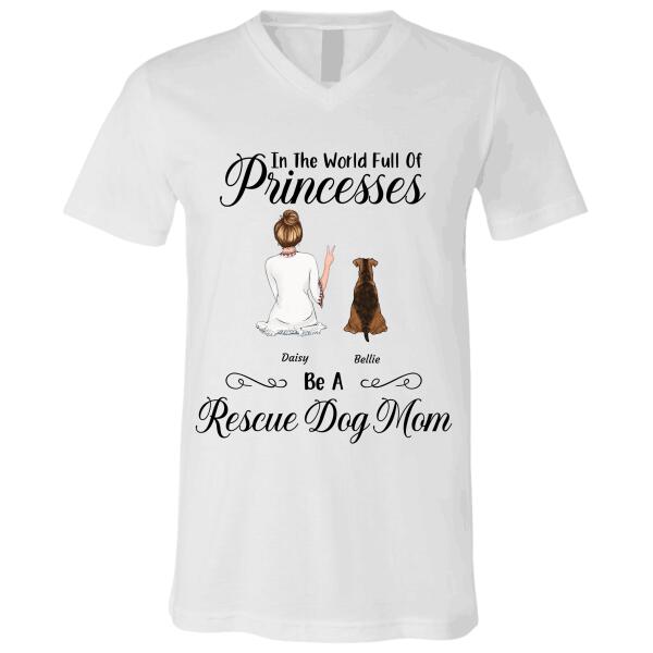 " In the world full of Princesses" girl, dog & cat personalized white T-shirt TSTU120