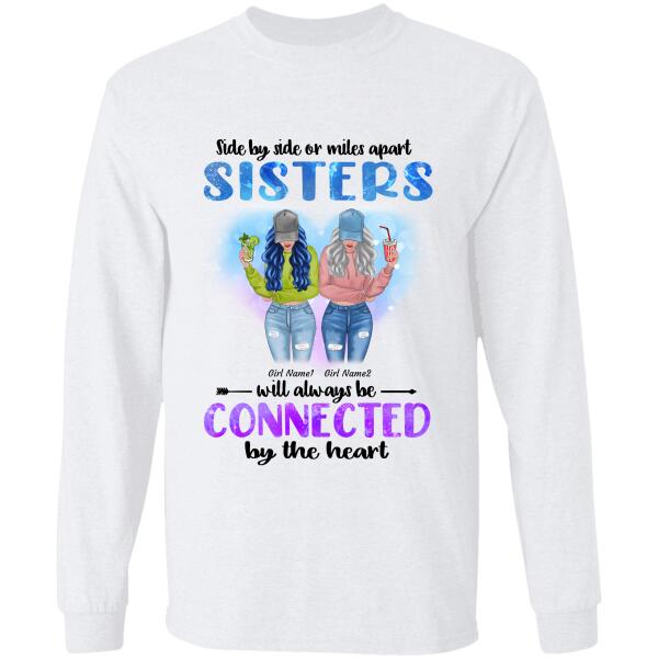 Side by side or miles apart Friends Personalized T-Shirt TS-TU156