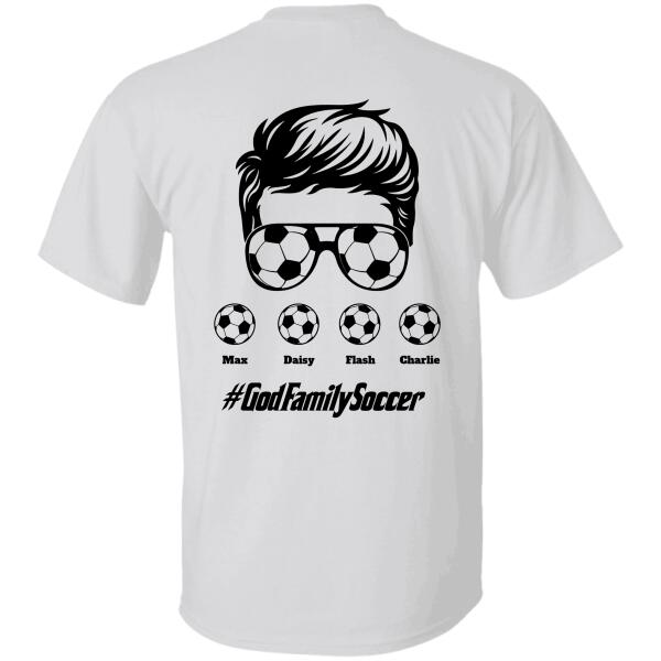 "God Family Soccer/Baseball" name personalized back-T-shirt