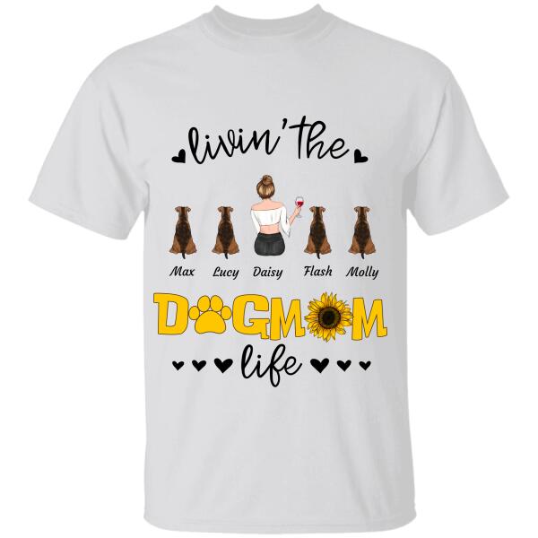 Livin' the Dog/Cat Mom Life personalized pet T-Shirt