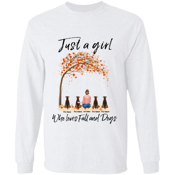 Just a girl who loves fall and dogs personalized T-Shirt TS-TU171