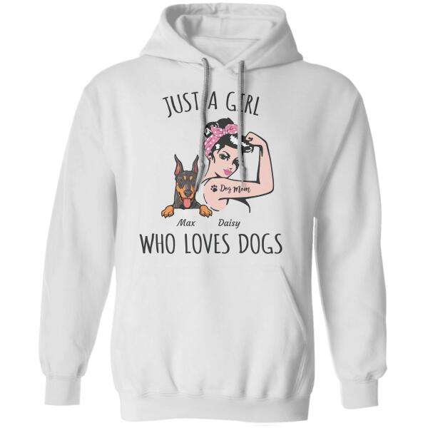 "Just a girl who loves dogs" personalized T-Shirt