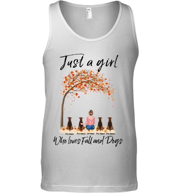 Just a girl who loves fall and dogs personalized T-Shirt TS-TU171