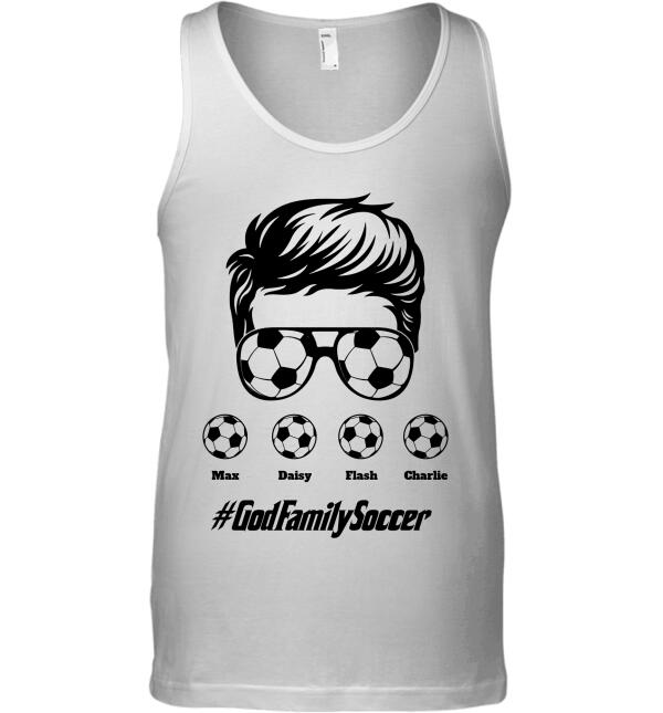 "God Family Soccer/Baseball" name personalized T-shirt