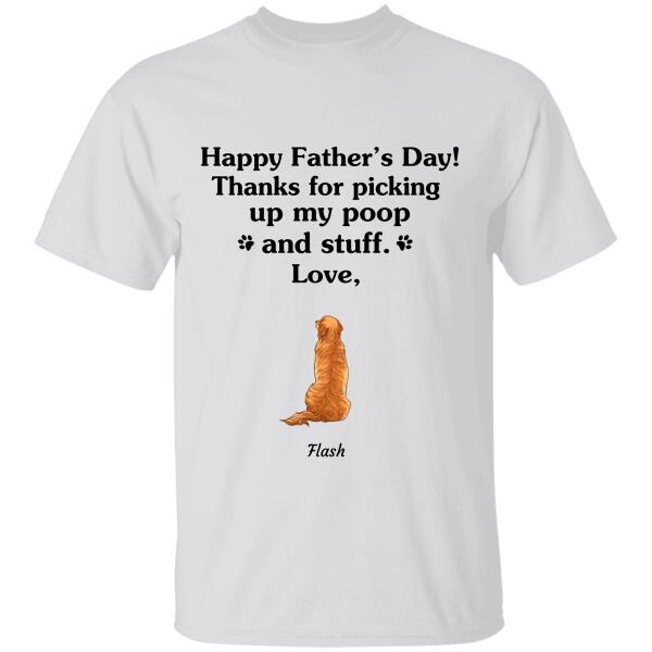 "Happy Father's Day" Back Pet, man and dog personalized T-shirt