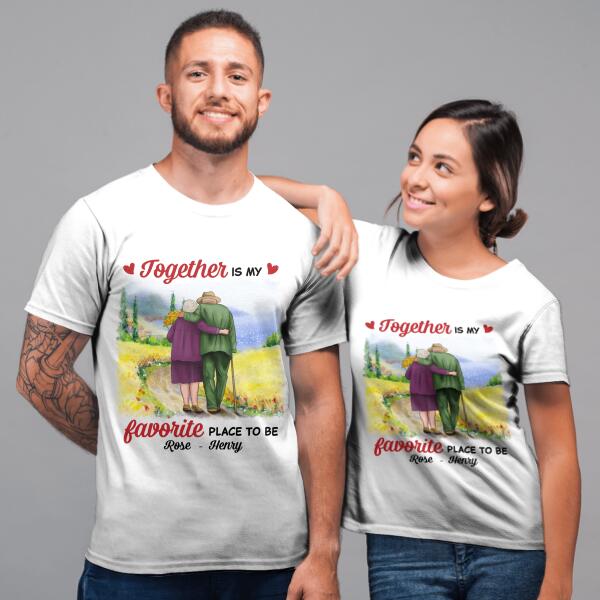 Together is my favorite place to be Couples personalized T-Shirt TS-TU160