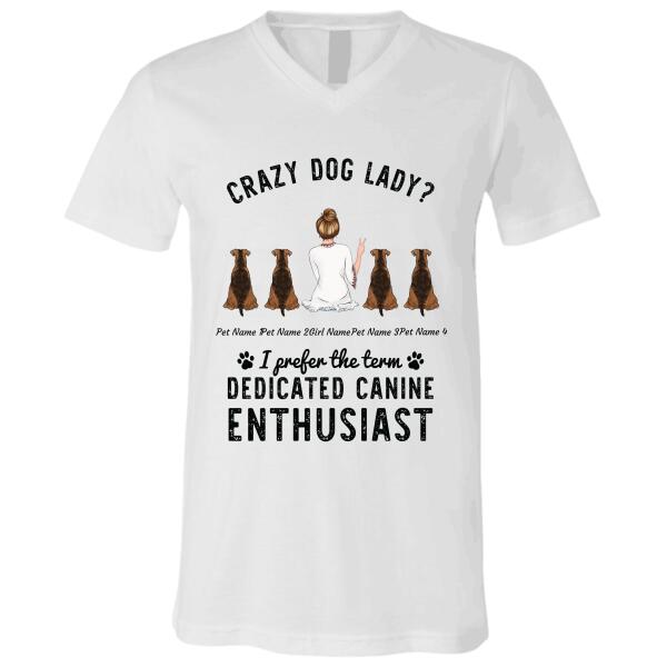 "Dedicated Canine Enthusiast" girl and dog personalized T-Shirt