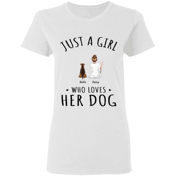 "Just A Girl Who Loves Her Dogs/ Cats" girl, dog, cat personalized T-Shirt TS-HR88