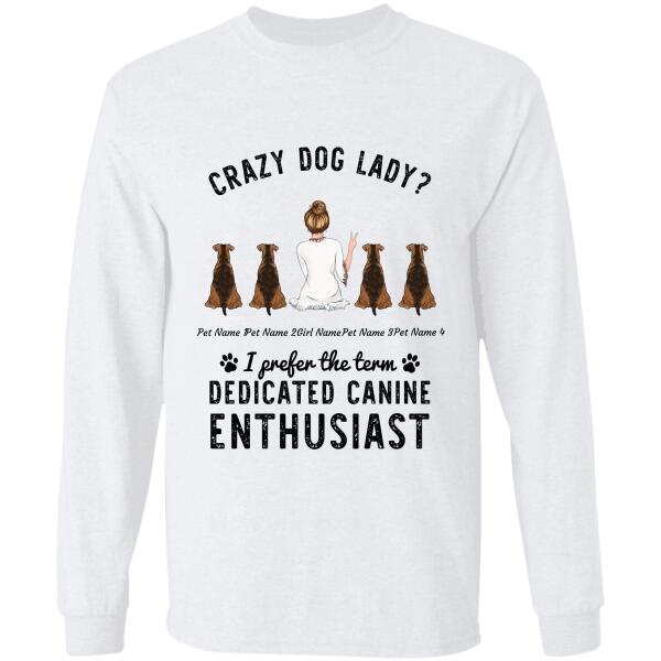 "Dedicated Canine Enthusiast" girl and dog personalized T-Shirt