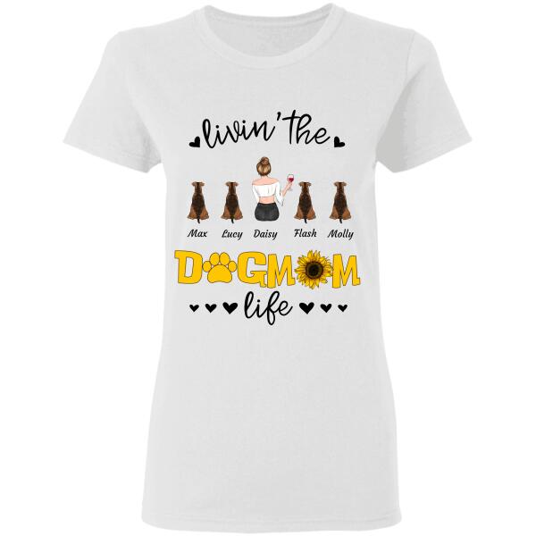 Livin' the Dog/Cat Mom Life personalized pet T-Shirt