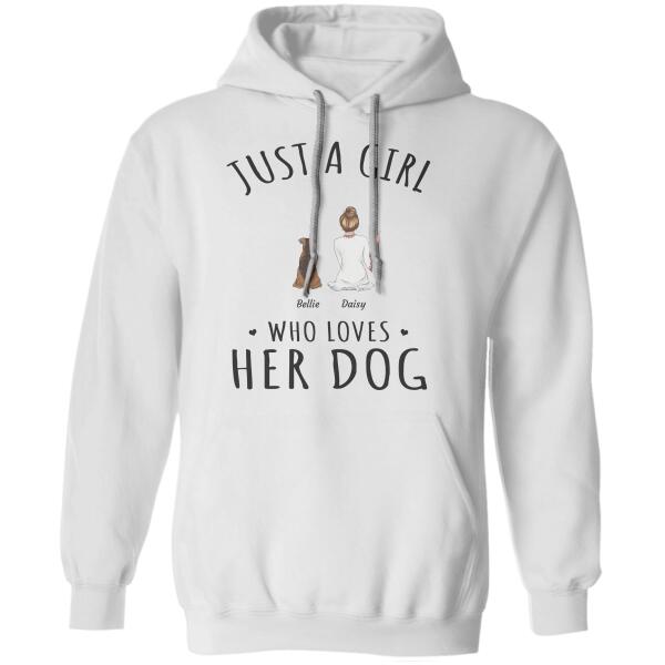 "Just A Girl Who Loves Her Dogs/ Cats" girl, dog, cat personalized T-Shirt TS-HR88