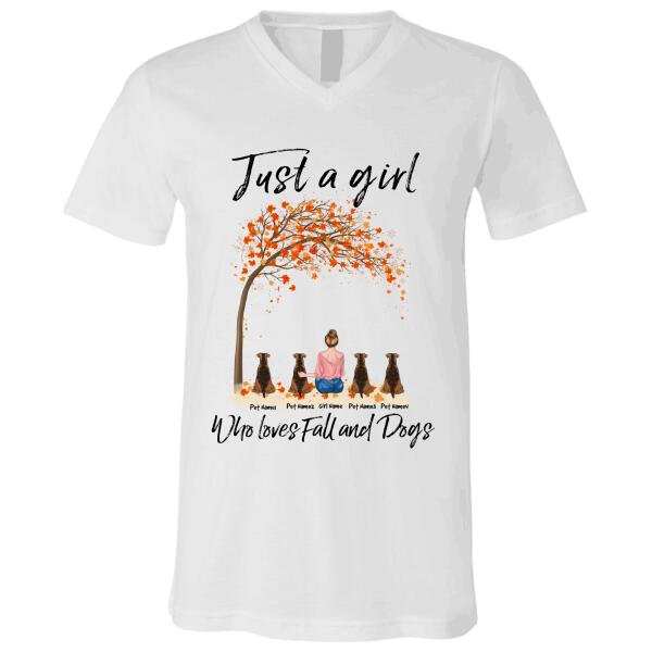 Just a girl who loves fall and dogs personalized T-Shirt TS-TU171