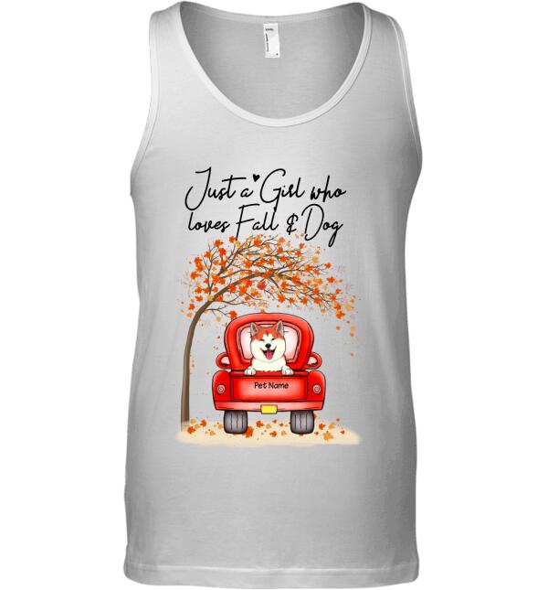 Just A Girl Who Loves Fall And Dogs/Cats personalized T-Shirt TS-HR142