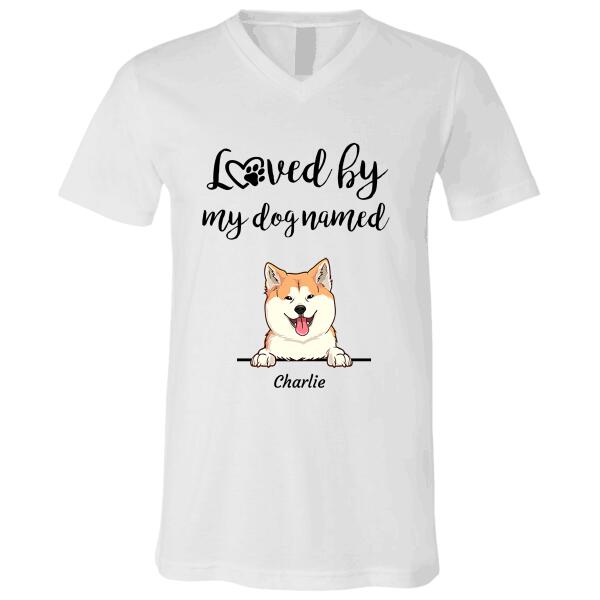 Loved by my cats/dogs named personalized T-Shirt TS-TU182