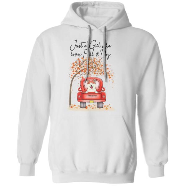 Just A Girl Who Loves Fall And Dogs/Cats personalized T-Shirt TS-HR142