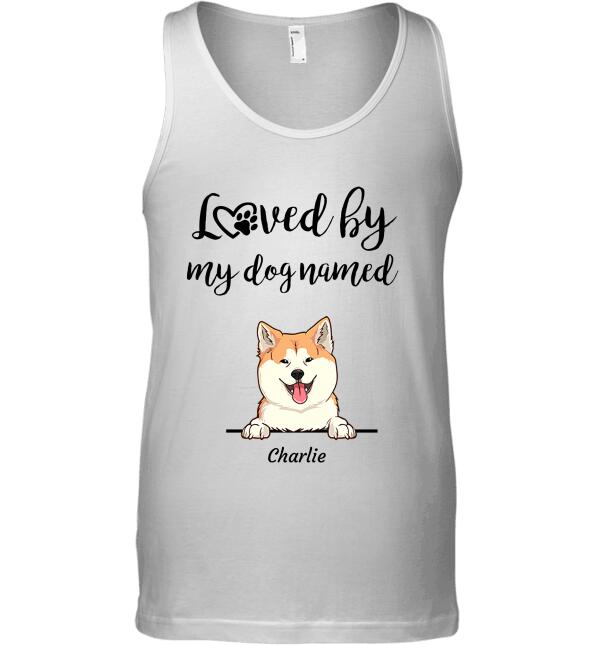 Loved by my cats/dogs named personalized T-Shirt TS-TU182