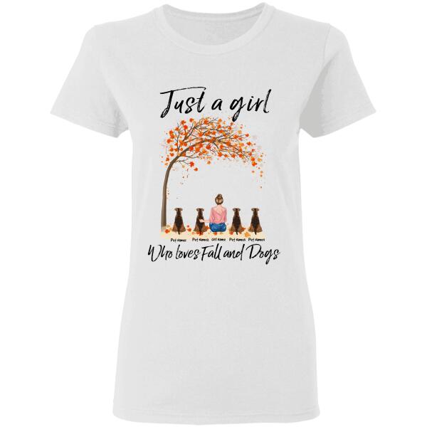 Just a girl who loves fall and dogs personalized T-Shirt TS-TU171