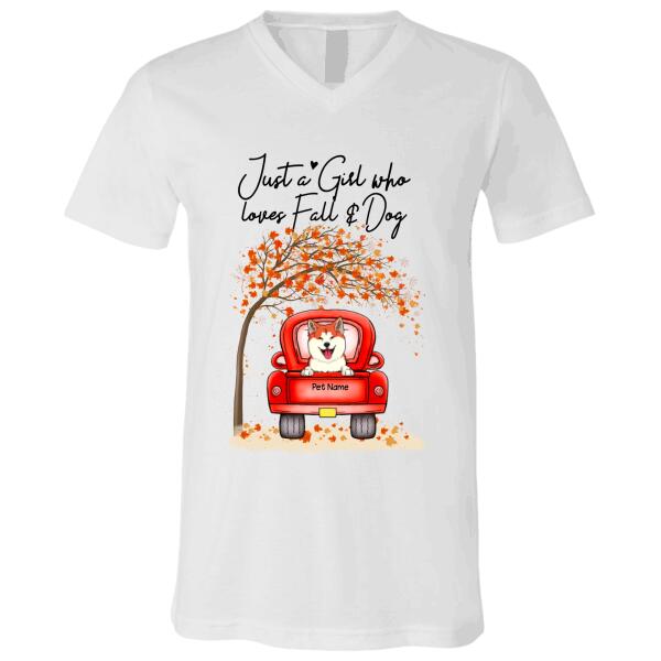 Just A Girl Who Loves Fall And Dogs/Cats personalized T-Shirt TS-HR142