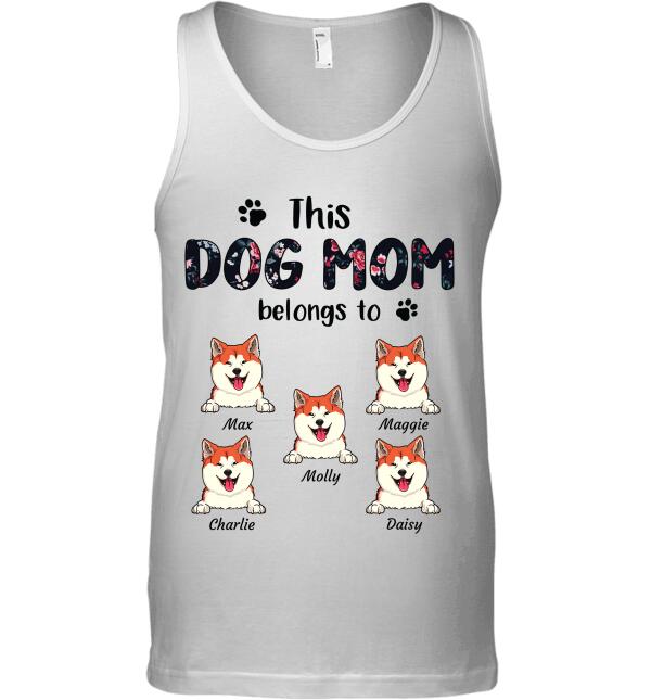 "This dog mom belong to her kids" personalized Shirt