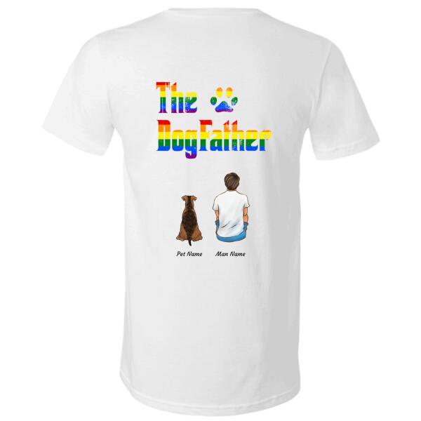 "The Dog Father" LGBT man and dog personalized Back T-shirt