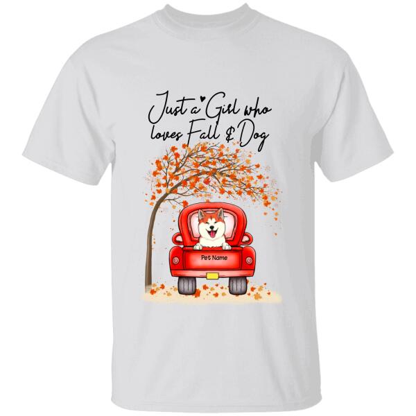 Just A Girl Who Loves Fall And Dogs/Cats personalized T-Shirt TS-HR142