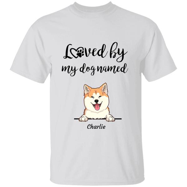 Loved by my cats/dogs named personalized T-Shirt TS-TU182